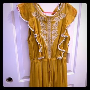 Mustard yellow ruffle dress